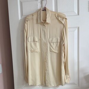 Nicole Miller Cream Button Down Shirt